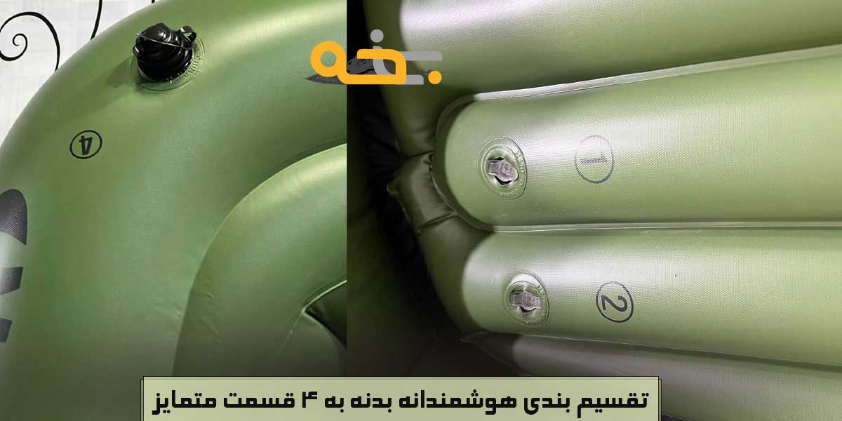 قایق بادی کای ژیانگ سایز وسط 2 نفره 5 تقسیم بندی هوشمندانه بدنه قایق بادی