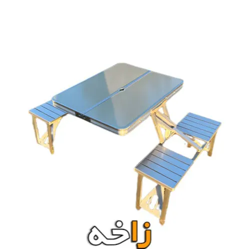 میز و صندلی تاشو 4 نفره آلومینومی و چمدانی 21 میز و صندلی تاشو آلومینیومی