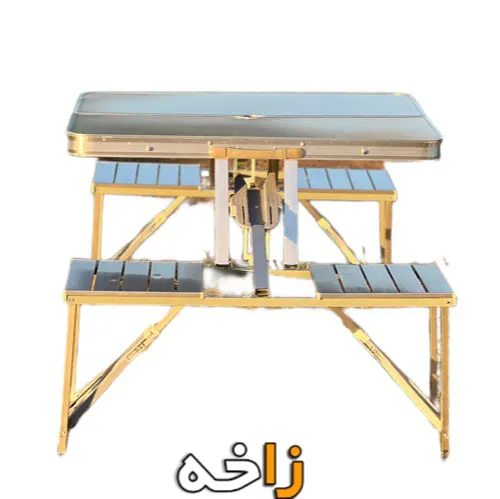 میز و صندلی تاشو 4 نفره آلومینومی و چمدانی 14 میز و صندلی تاشو 4 نفره