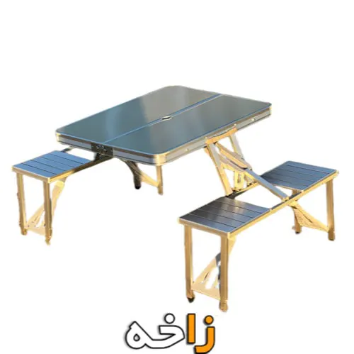میز و صندلی تاشو 4 نفره آلومینومی و چمدانی 9 میز و صندلی تاشو 4 نفره