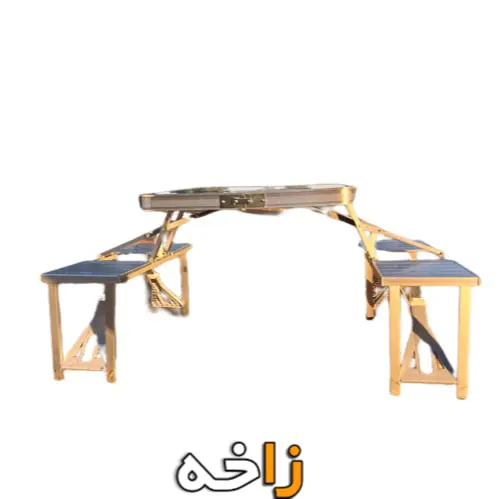میز و صندلی تاشو 4 نفره آلومینومی و چمدانی 15 میز و صندلی تاشو 4 نفره