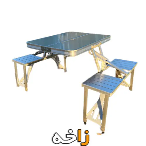 میز و صندلی تاشو 4 نفره آلومینومی و چمدانی 17 میز و صندلی تاشو 4 نفره