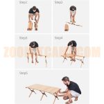 میز کمپینگ چوبی نیچرهایک 6 نفره مدل NH19JJ009 تمام چوبی