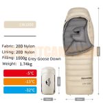 کیسه خواب ترکیبی 1740 گرم CW1000 نیچرهایک (1000 گرم پر)