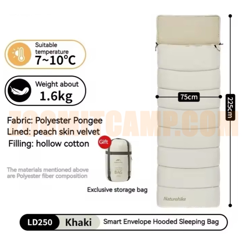 کیسه خواب الیاف 1600 گرمی و پتویی نیچرهایک مدل CNK2300SD016 معروف به LD250 5 کیسه خواب الیاف 1600 گرمی و پتویی نیچرهایک مدل CNK2300SD016