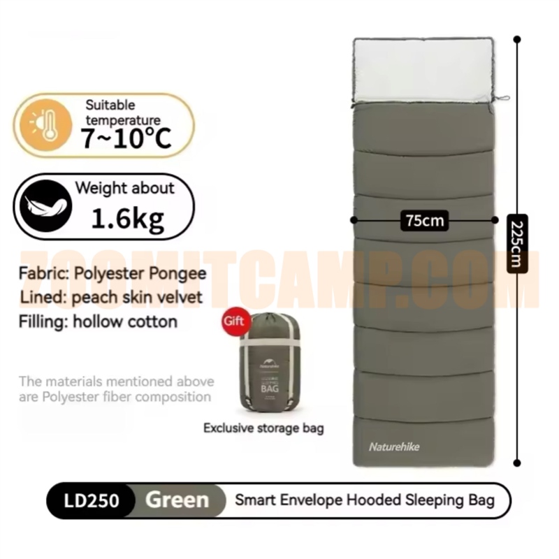 کیسه خواب الیاف 1600 گرمی و پتویی نیچرهایک مدل CNK2300SD016 معروف به LD250 6 کیسه خواب الیاف 1600 گرمی و پتویی نیچرهایک مدل CNK2300SD016