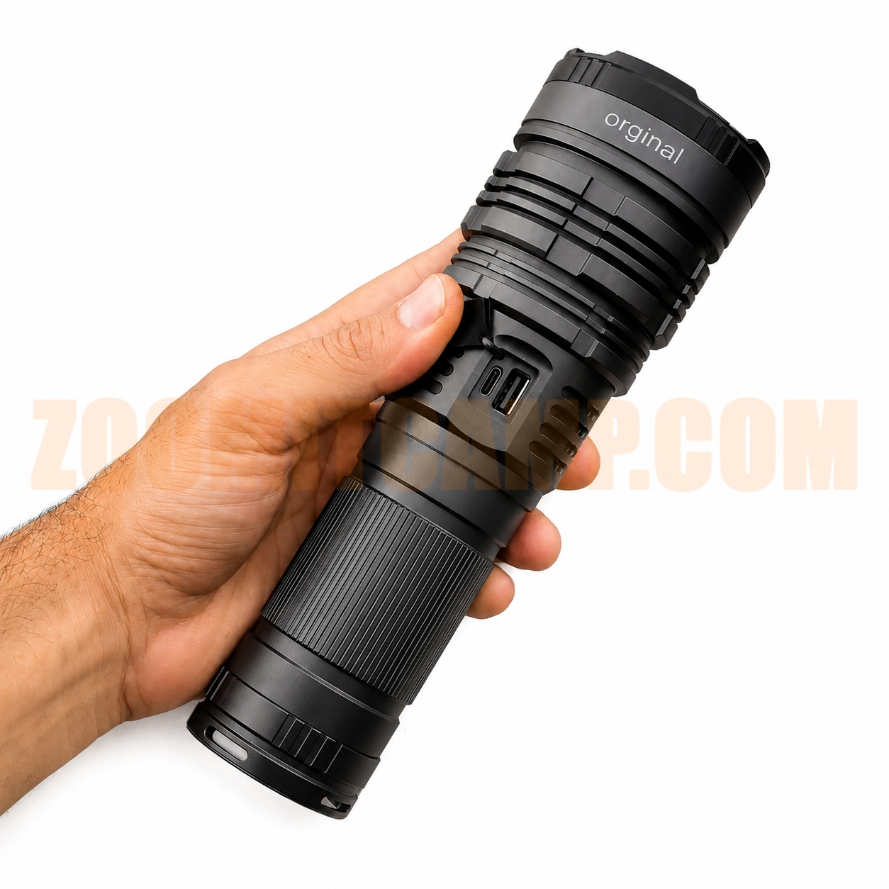 چراغ قوه با قدرت روشنایی 6000 لومن اسمال سان مدل ZY-G97 4 چراغ قوه با ظرفیت باتری 32000 میلی امپر اسمال سان مدل ZY-G97