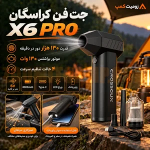 جت فن کراسگان X6 Pro قدرت ۱۳۰ هزار دور بر دقیقه و موتور براشلس